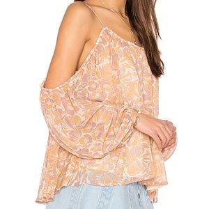 Cute colorful long sleeve top with flower- Revolve